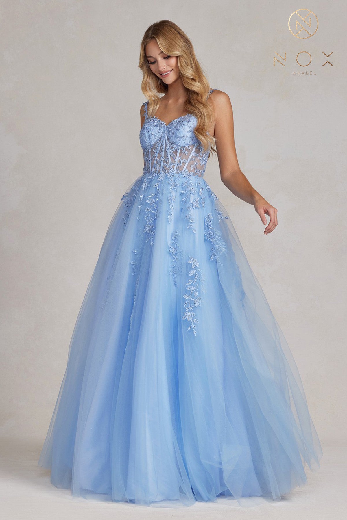 Nox Anabel -T1082 Sweetheart Neck Corset Prom Gown