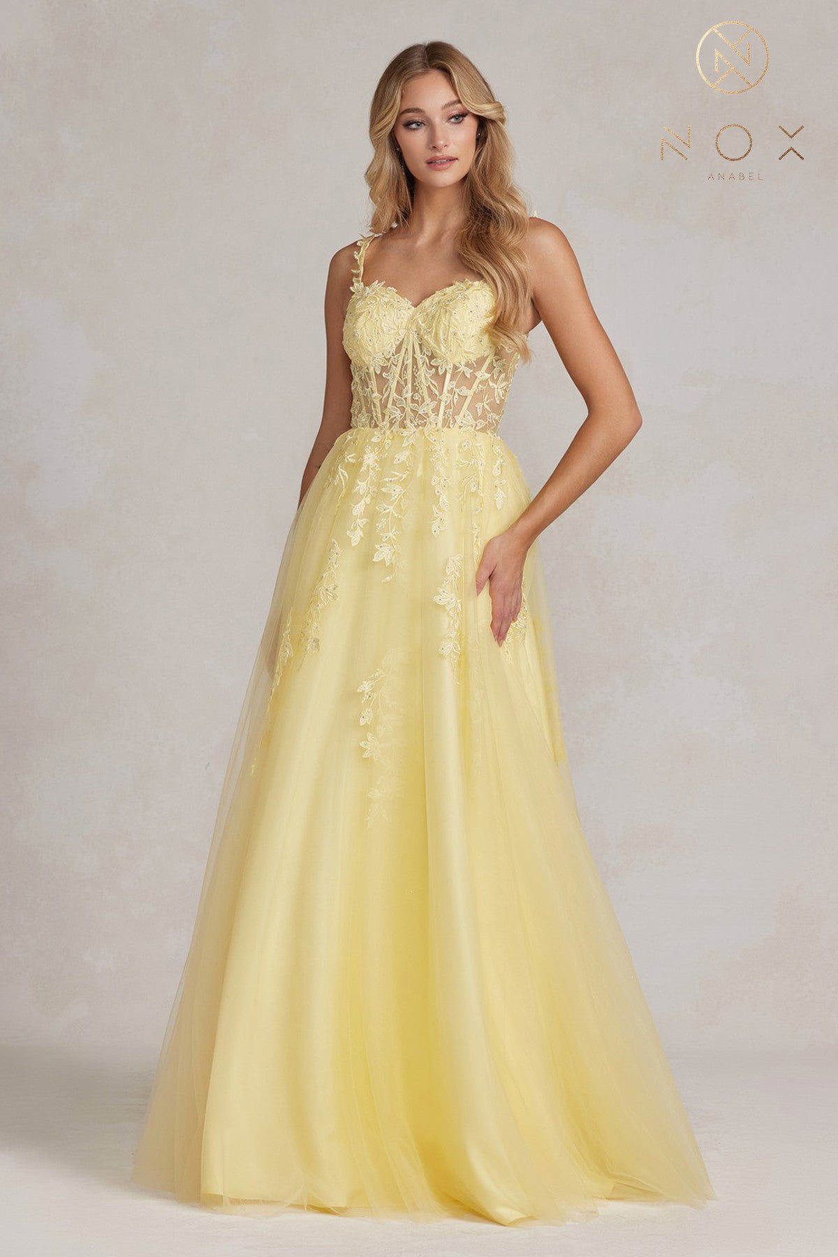 Nox Anabel -T1082 Sweetheart Neck Corset Prom Gown