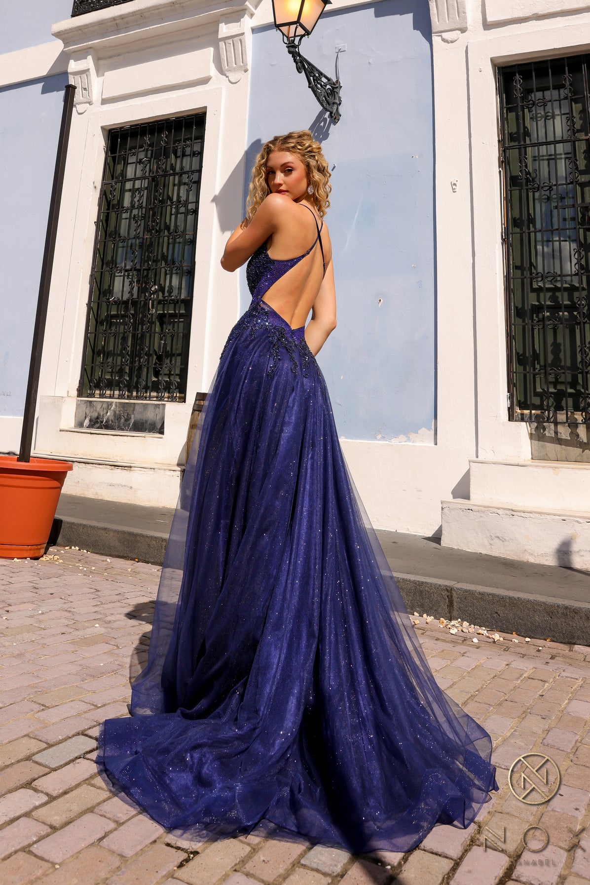 Nox Anabel -G1405 Lace Embellished A-Line Dress
