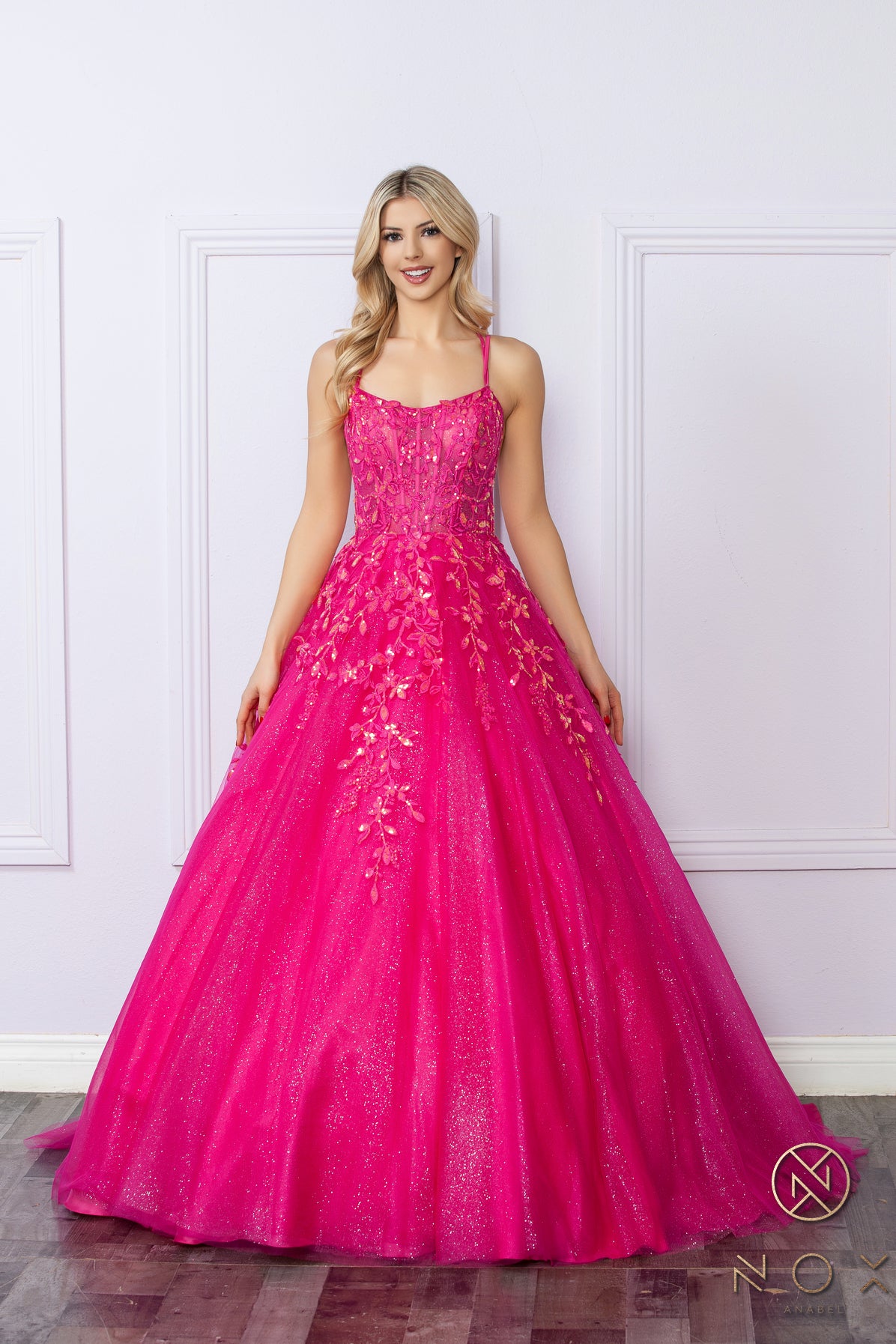 Nox Anabel -H1271 Sweetheart Neck Sequin Prom Ballgown