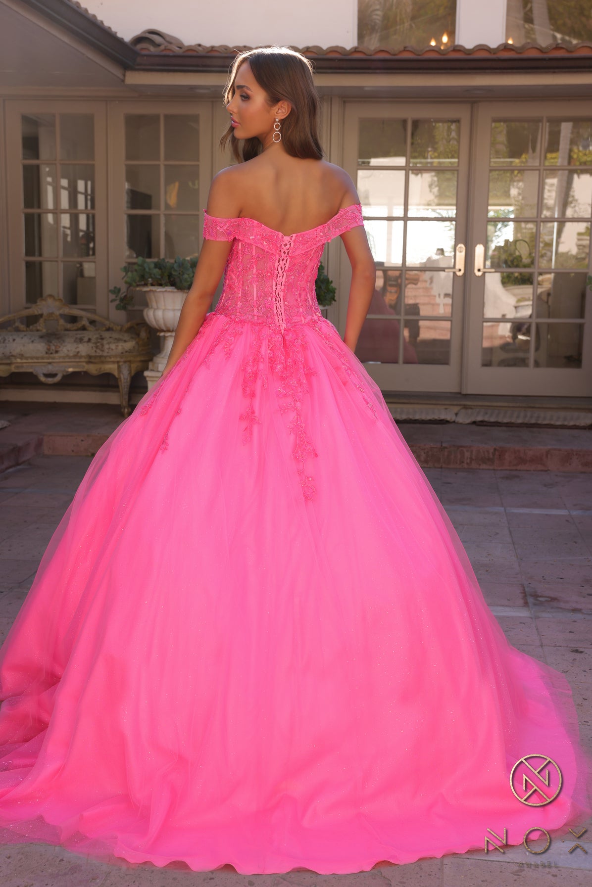 Nox Anabel -H1349 Sweetheart Neck Off-Shoulder Corset Prom Ballgown