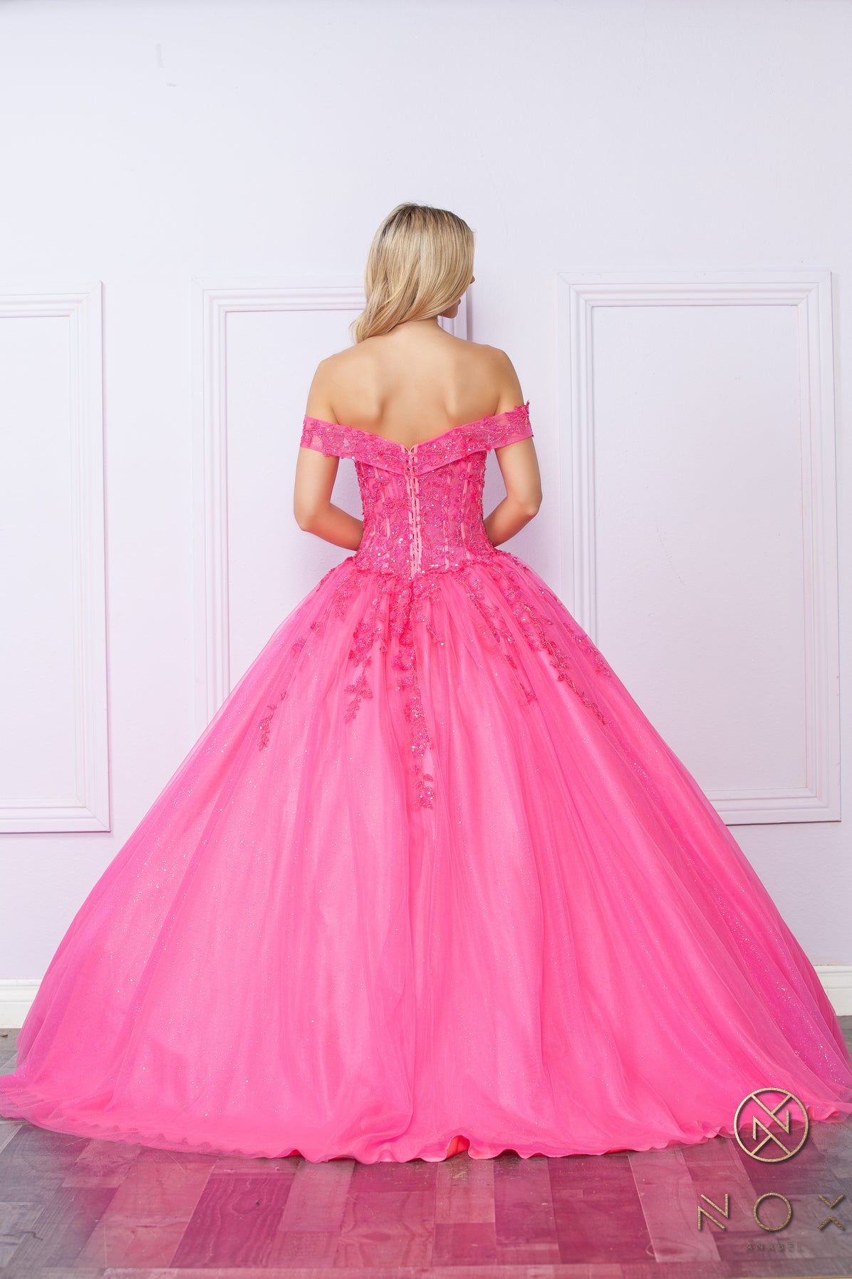 Nox Anabel -H1349 Sweetheart Neck Off-Shoulder Corset Prom Ballgown
