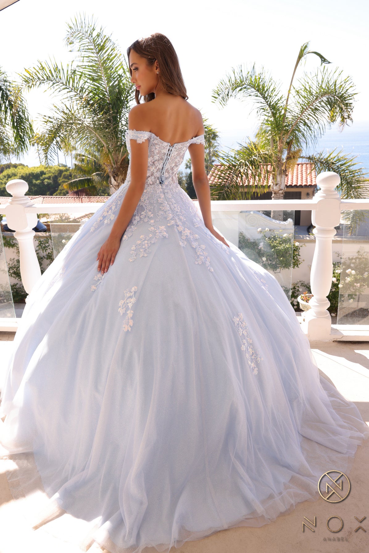 Nox Anabel -H1352 Corset Off-Shoulder Quinceanera Ballgown
