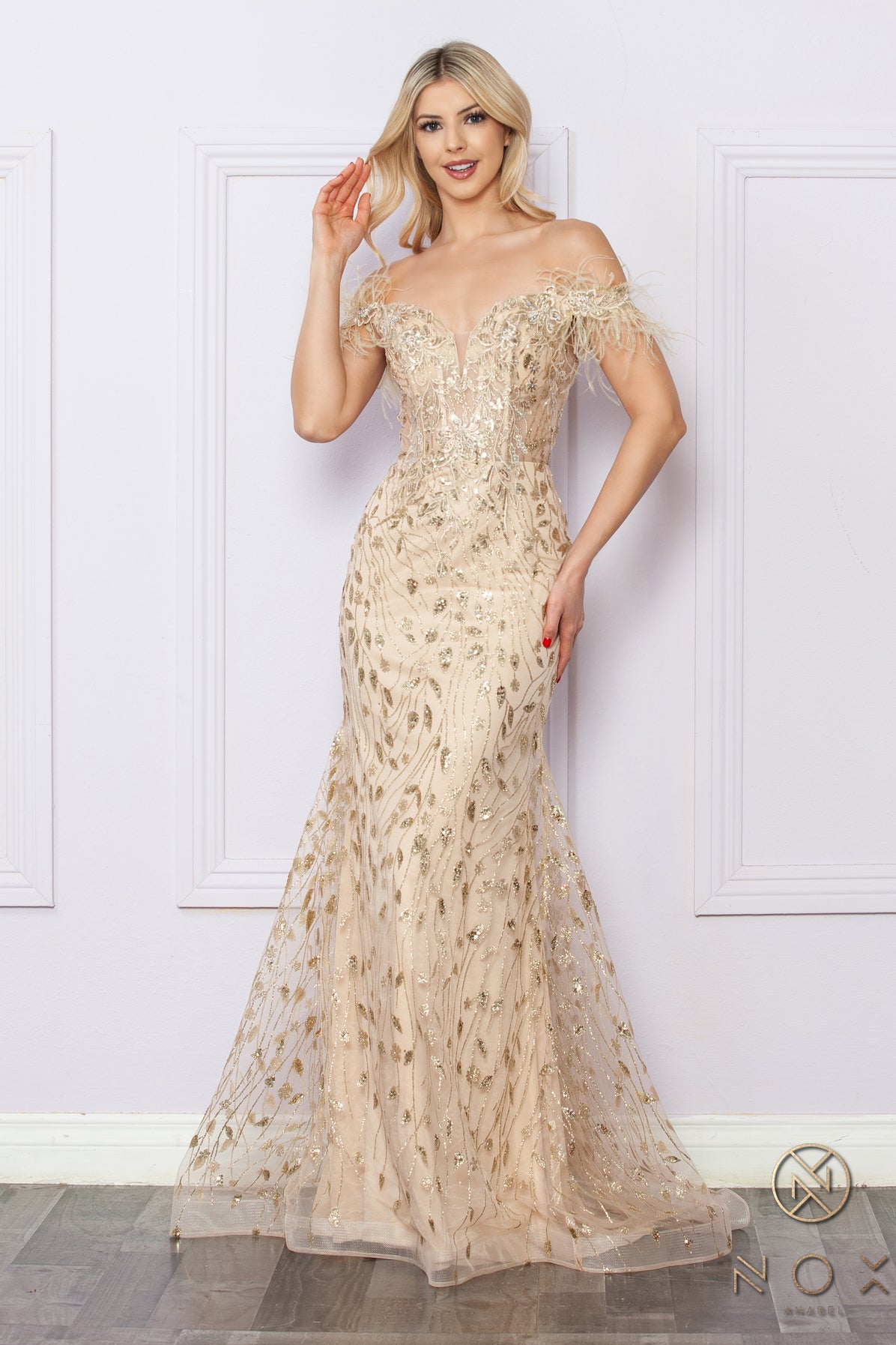 Nox Anabel -L1255 Mermaid Off-Shoulder Prom Dress