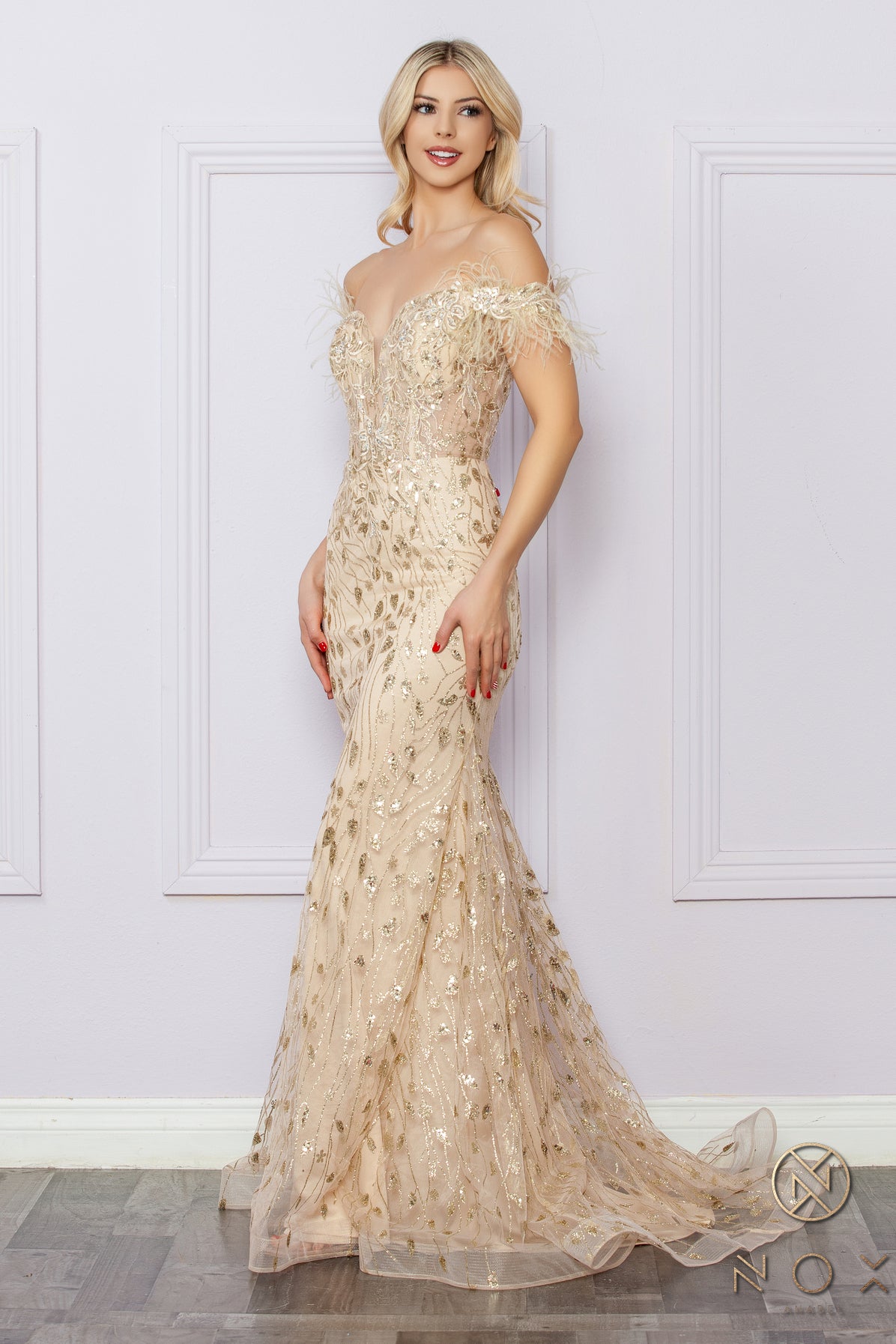 Nox Anabel -L1255 Mermaid Off-Shoulder Prom Dress