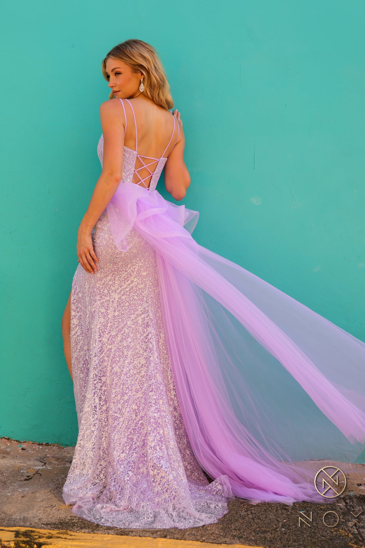 Nox Anabel -Y1475 Glitter Tulle A-Line Dress