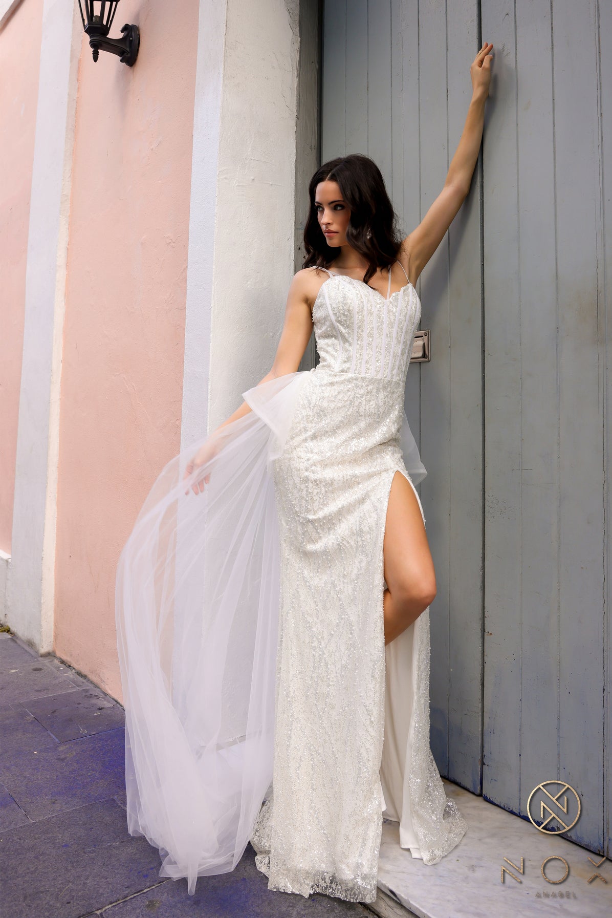 Nox Anabel -Y1475 Glitter Tulle A-Line Dress