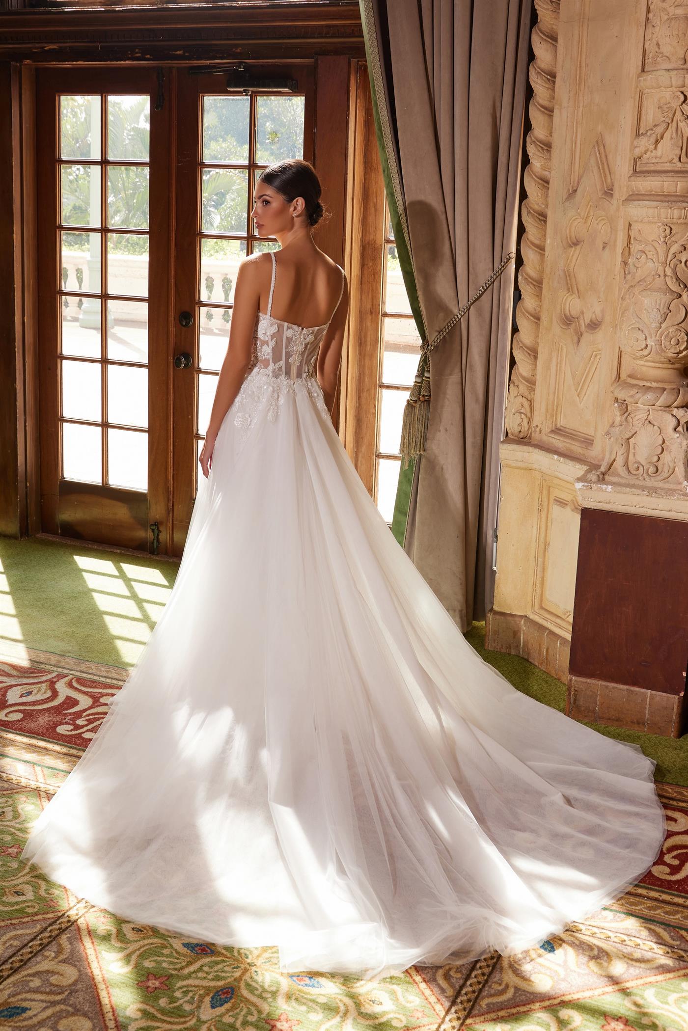 Nox Anabel -JE1021 Embroidered Tulle A-Line Bridal Dress