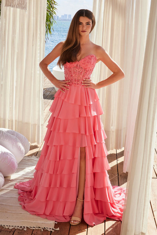 Nox Anabel -Y1551 Ruffled Layered tulle Prom Gown