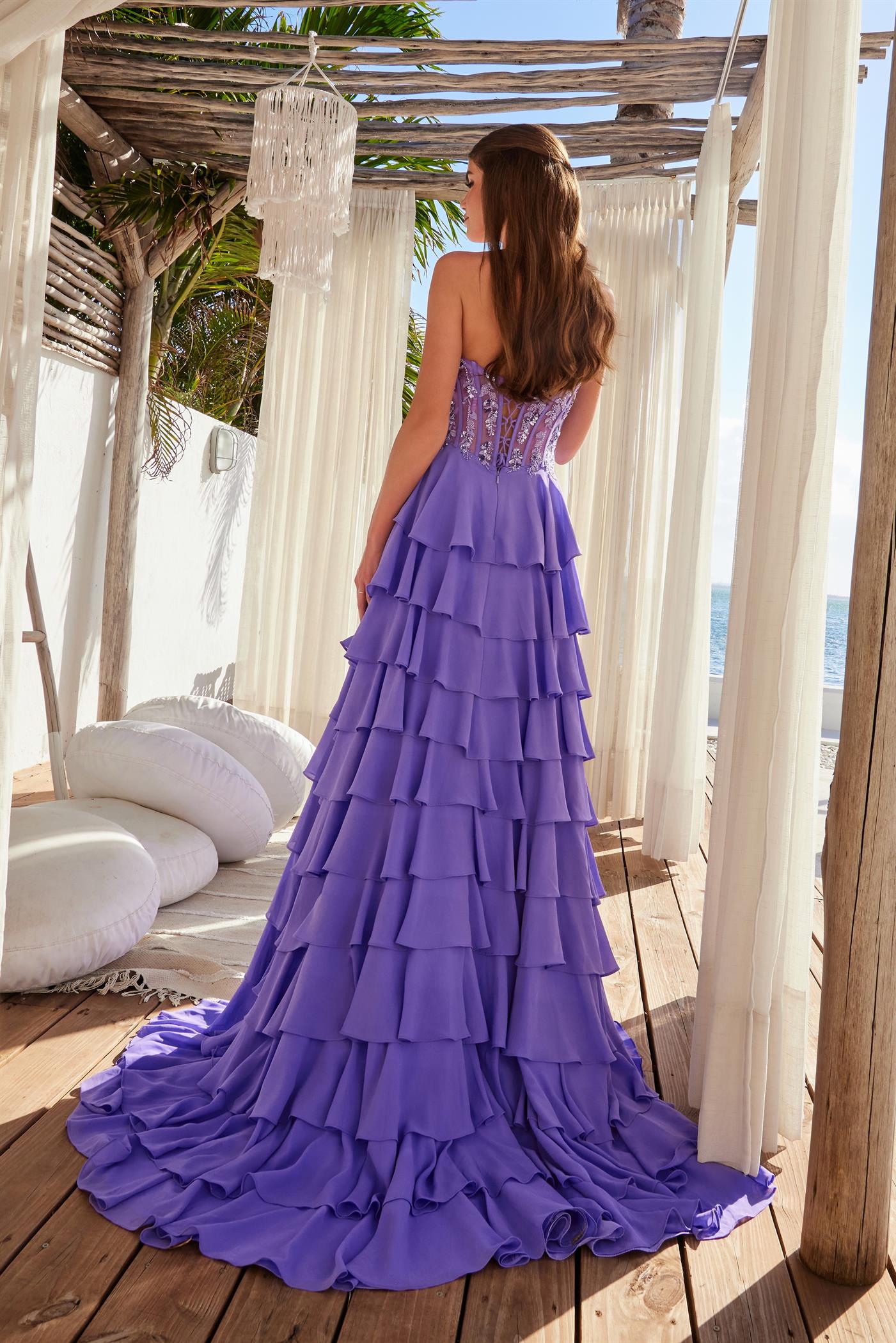 Nox Anabel -Y1551 Ruffled Layered tulle Prom Gown