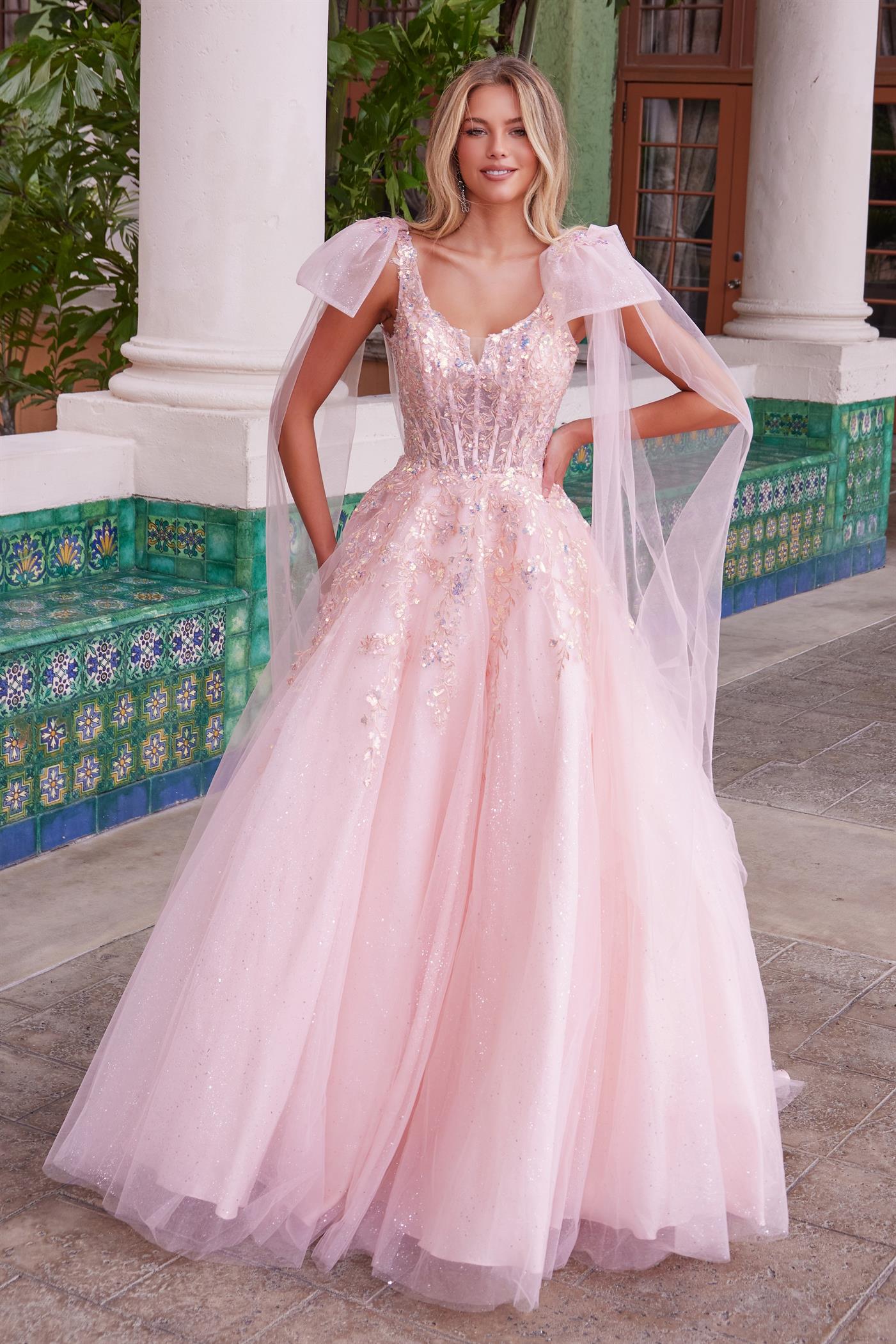 Nox Anabel -H1680 Embroidered Applique A-Line Dress