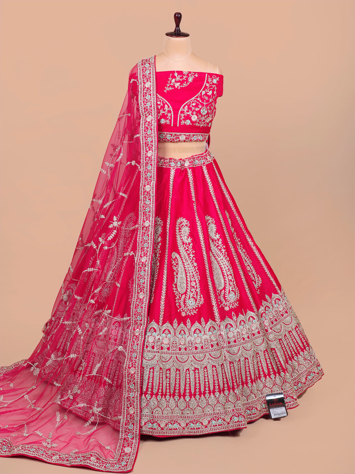 MyFashion KLS-2056 Rosy Pink Silk Lehenga With Thread Art & Diamond