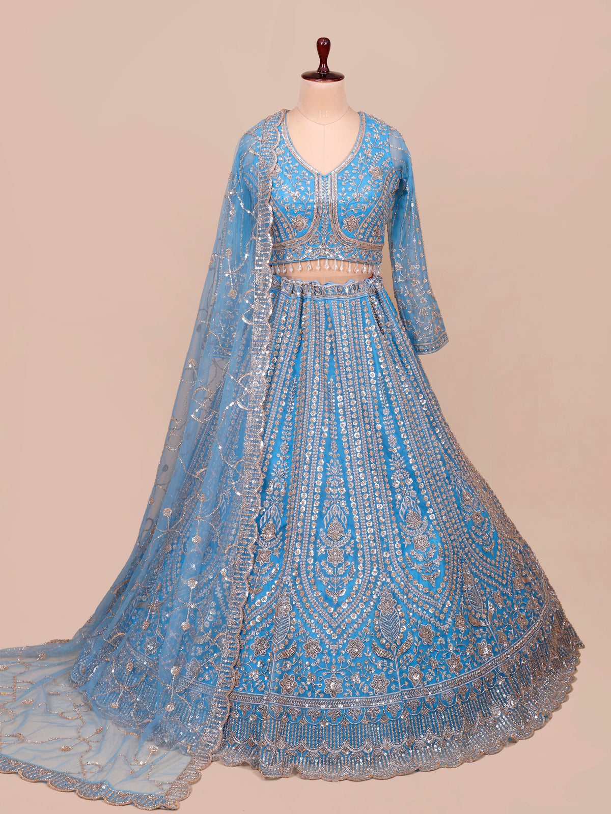 MyFashion KLS-2488 Midnight Sapphire Glow Net Lehenga