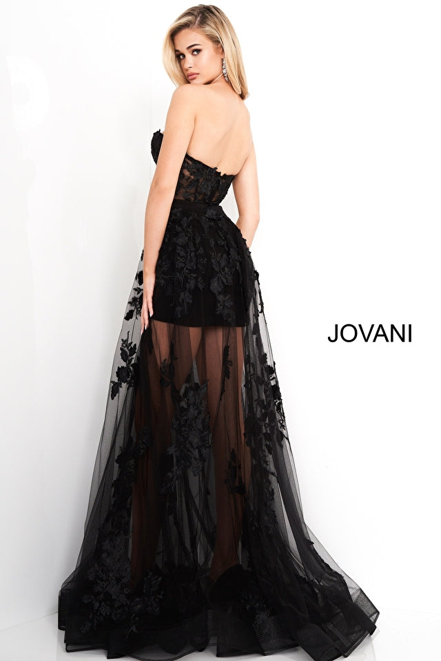 Strapless Illusion Prom Dress By Jovani -02845