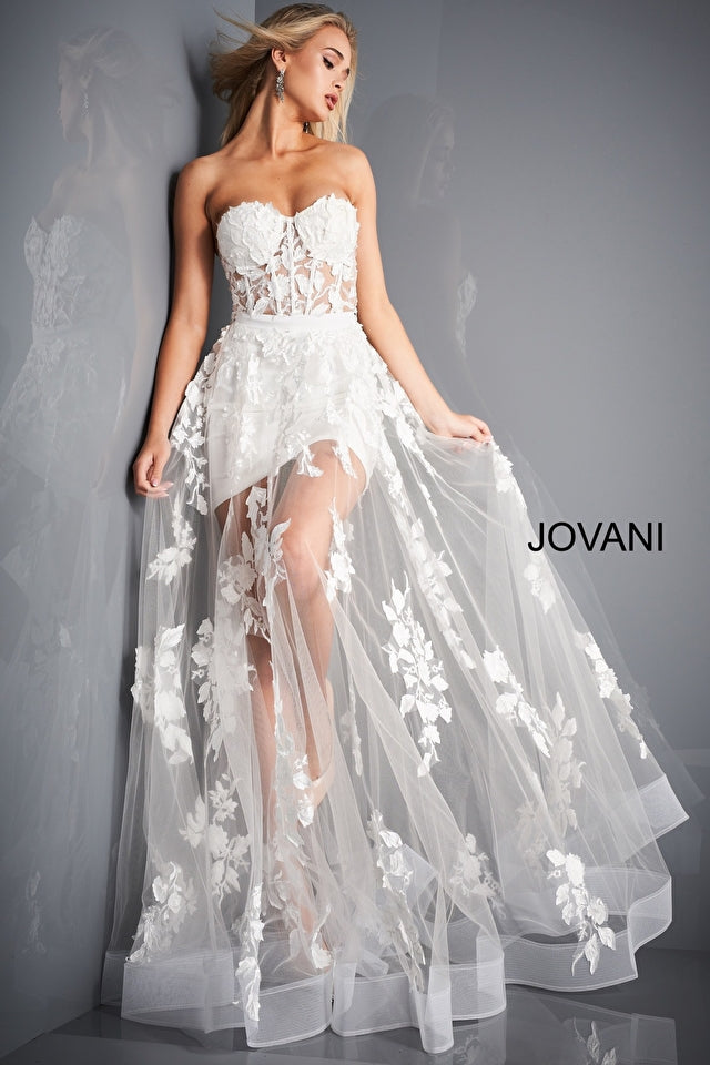 Strapless Illusion Prom Dress By Jovani -02845