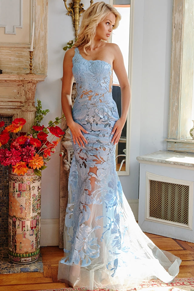 One Shoulder Embellished Prom Dress By Jovani -02895