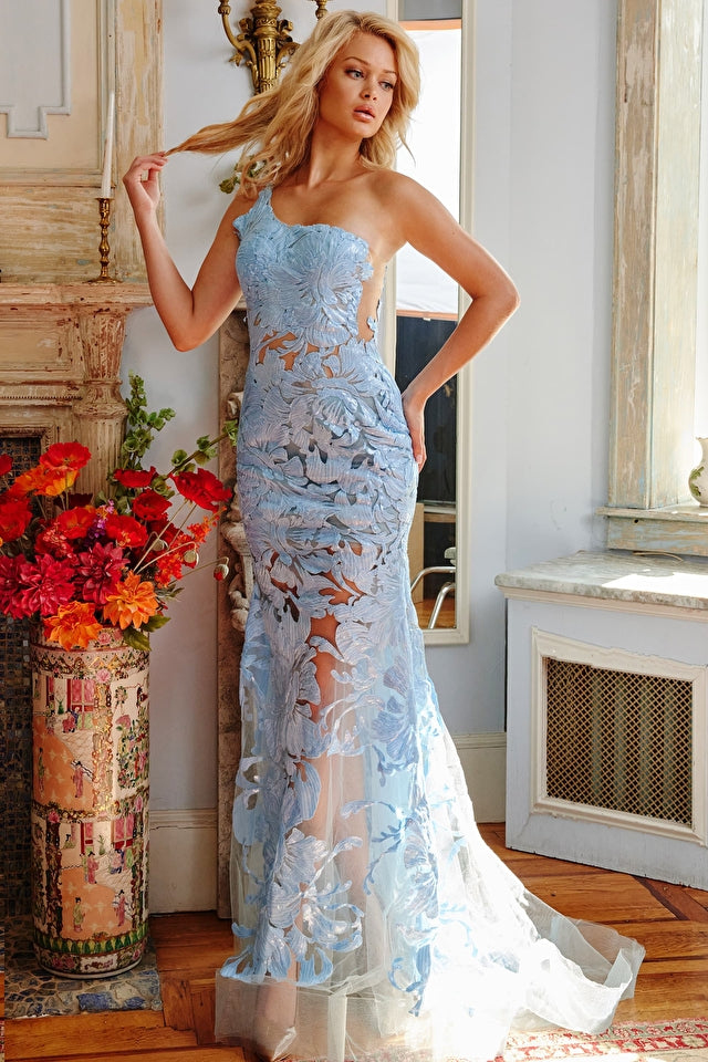 One Shoulder Embellished Prom Dress By Jovani -02895