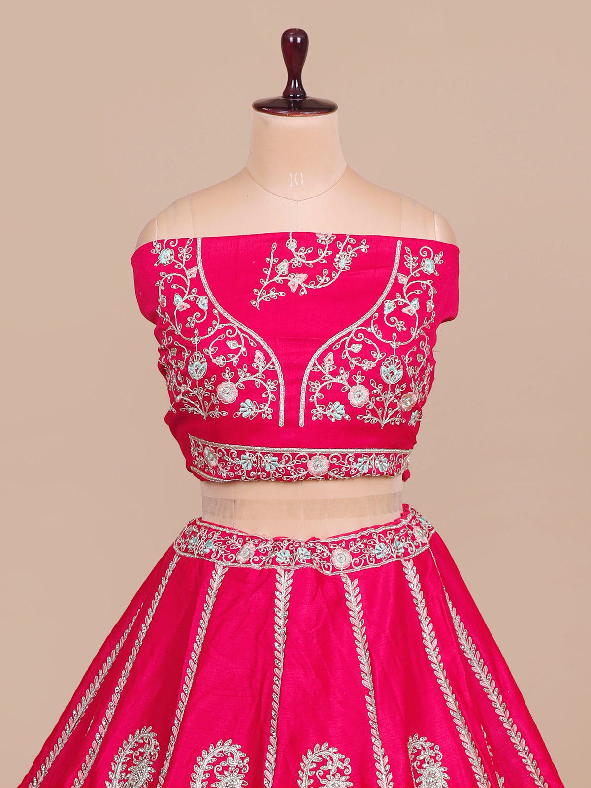 MyFashion KLS-2056 Rosy Pink Silk Lehenga With Thread Art & Diamond