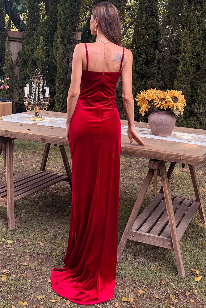 Azina -M0698 Sleeveless Spaghetti-Straps Evening Dress