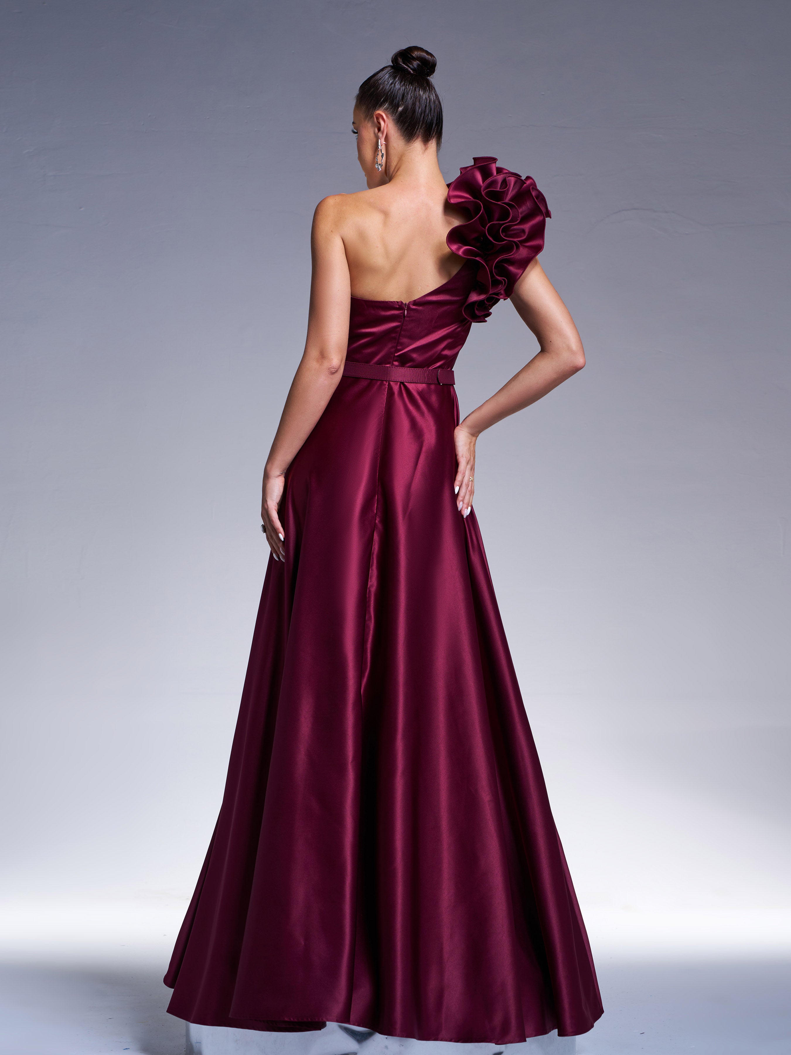 Azina -RJ12022 One Shoulder V-neck A-line Gown