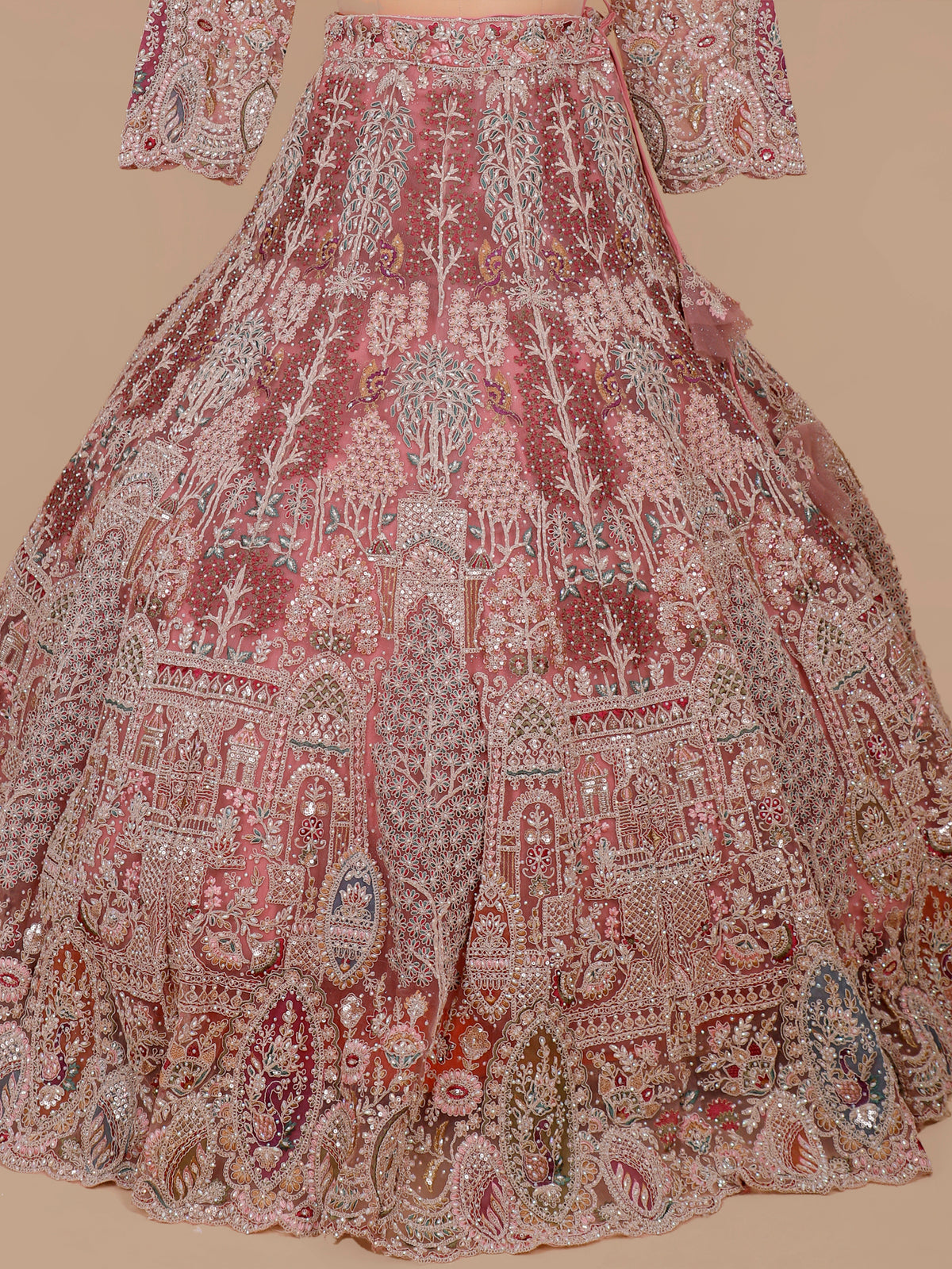 MyFashion KLS-2499 Pink Meherbaan Sparkle Net Lehenga