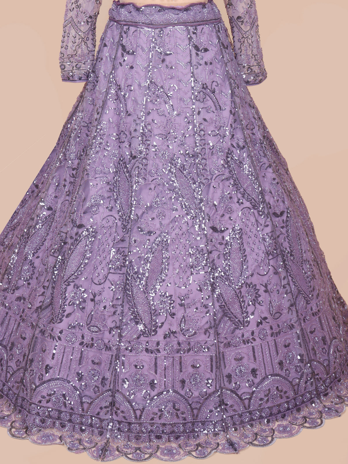 MyFashion KLS-2390 Orchid Reverie Purple Net Lehenga with Beads & Thread Craft