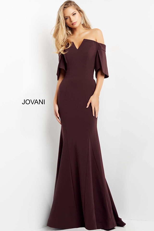 Off The Shoulder Sheath Evening Dress By Jovani -04341
