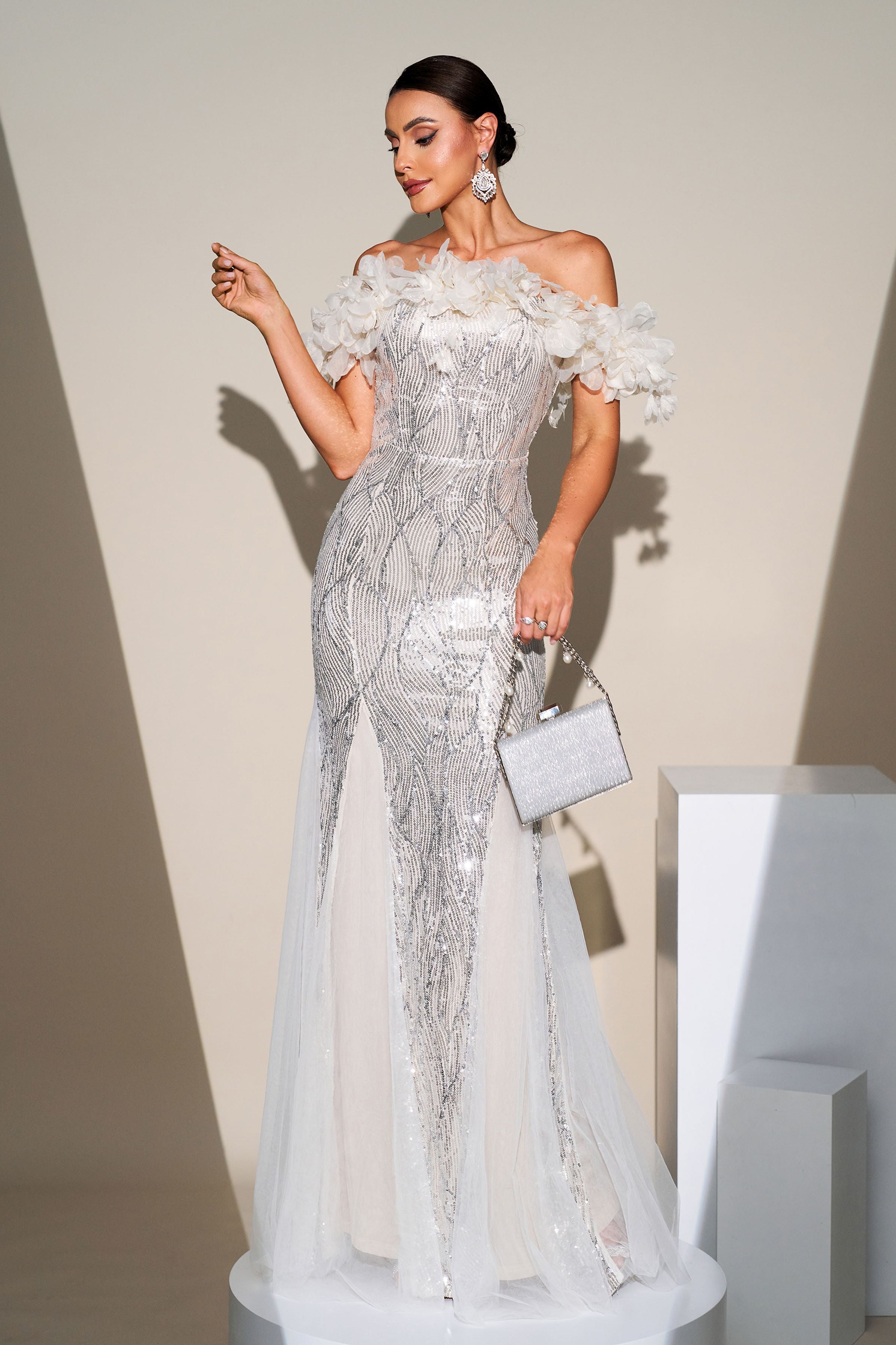 Azina -RJ11867 Floral Strapless Mermaid Gown