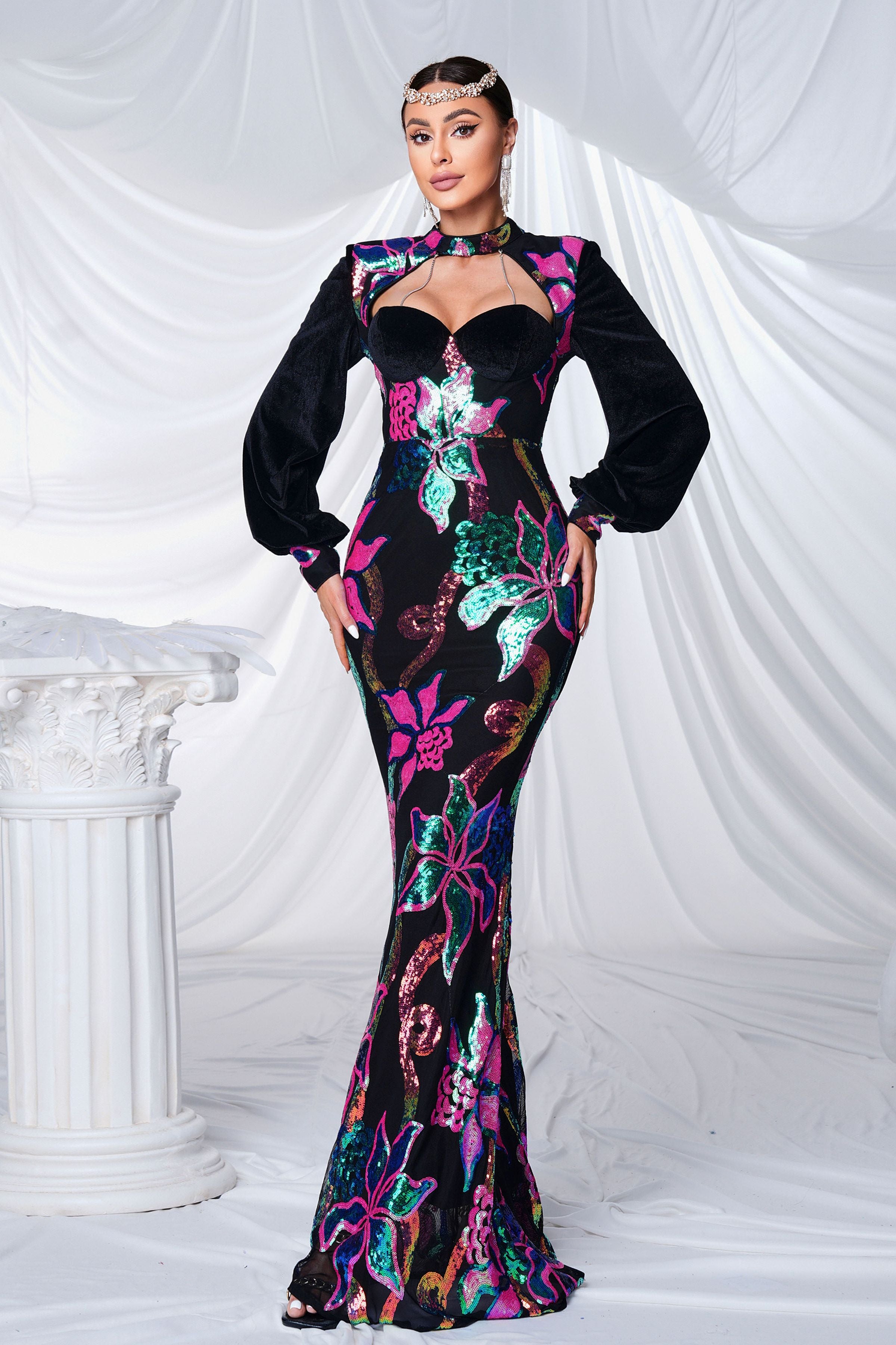 Azina -RJ11296 Cut Mermaid Evening Dress