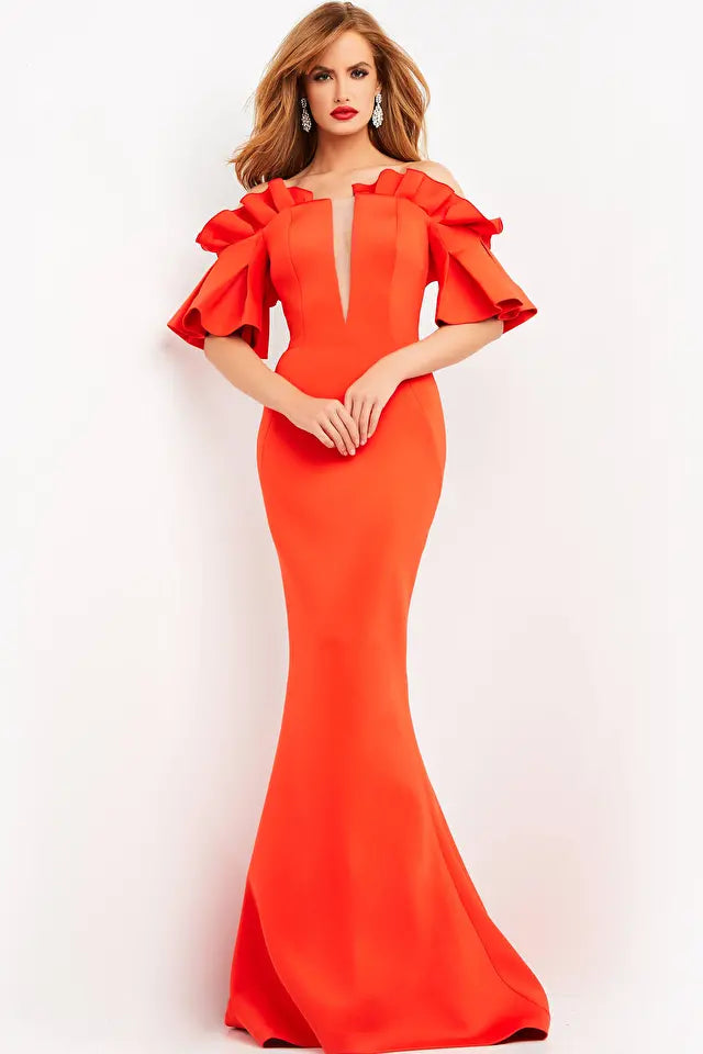 Jovani -06901B Off Shoulder Full Length Trumpet Gown