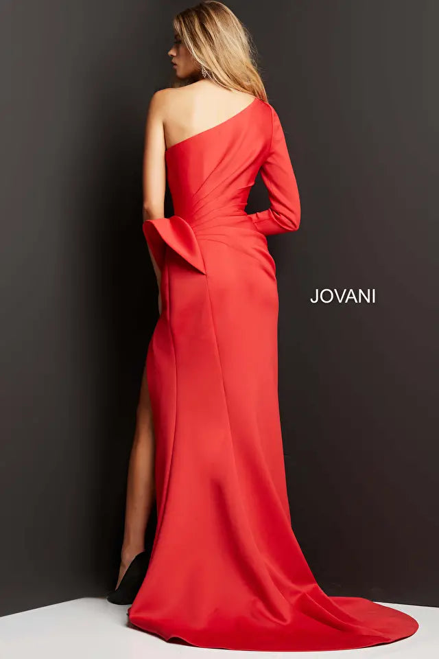 Jovani -06998 One Shoulder Long Sleeve Evening dress