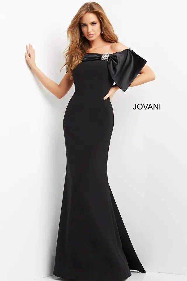 Jovani -07014B Off the Shoulder Long Evening Gown