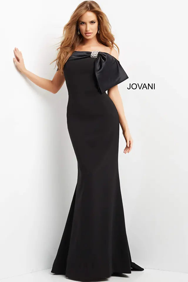 Jovani -07014B Off the Shoulder Long Evening Gown