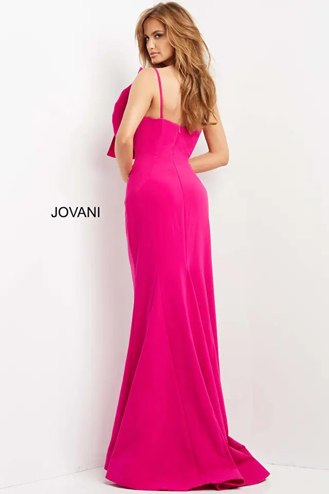 Jovani -07306B One-Sleeve Fitted Evening Dress