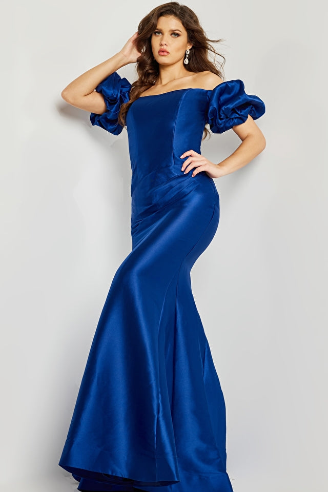 Off The Shoulder Straight Neck Gown By Jovani -08361B
