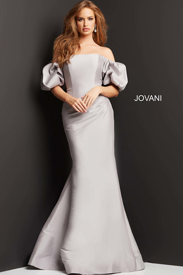 Off The Shoulder Straight Neck Gown By Jovani -08361B