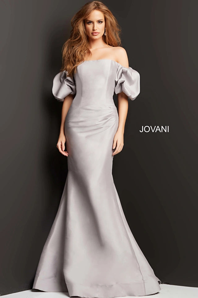 Off The Shoulder Straight Neck Gown By Jovani -08361