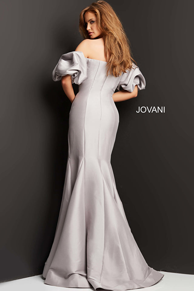 Off The Shoulder Straight Neck Gown By Jovani -08361