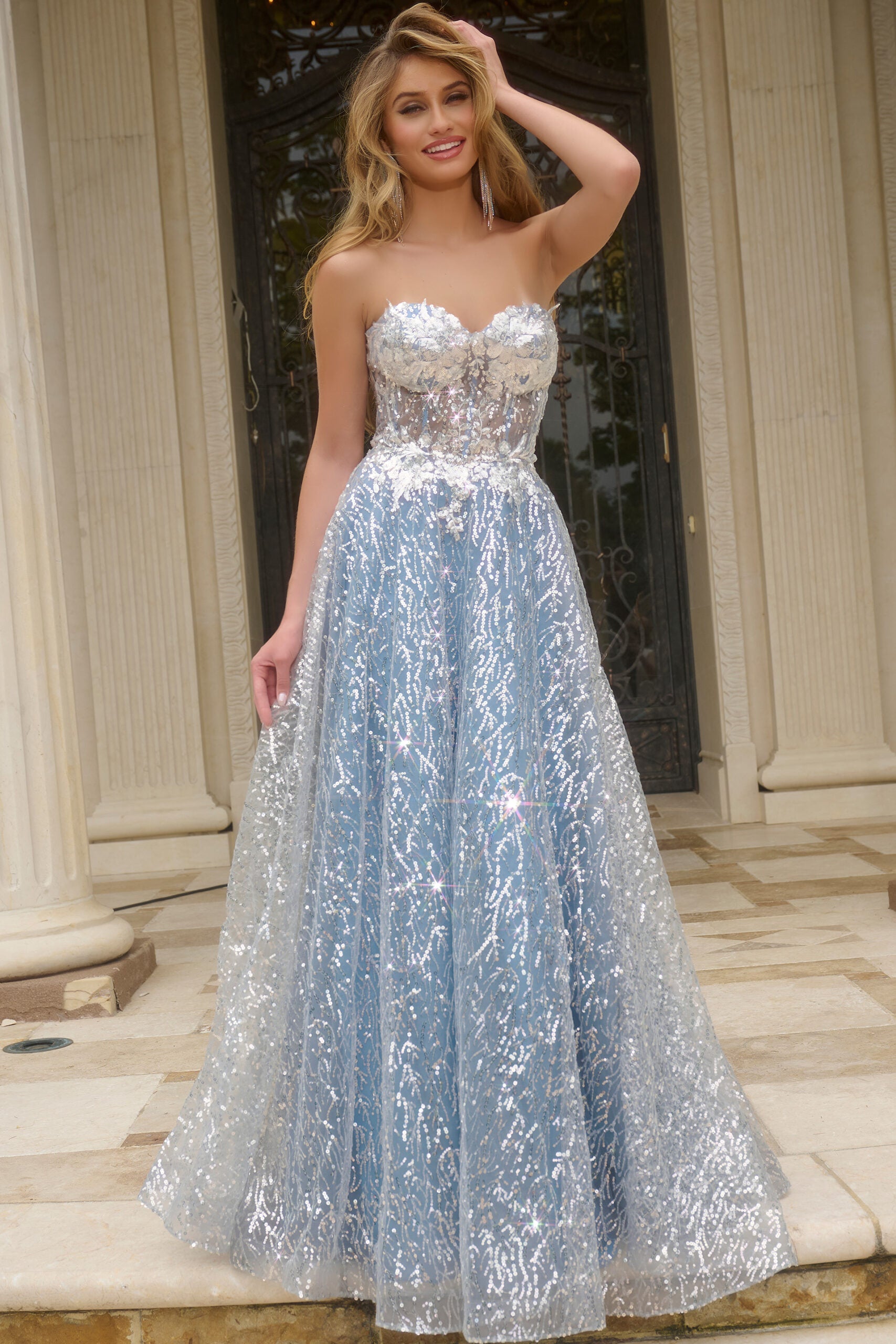 Embellished Sweetheart Neckline Prom Dress By Jovani -08417B