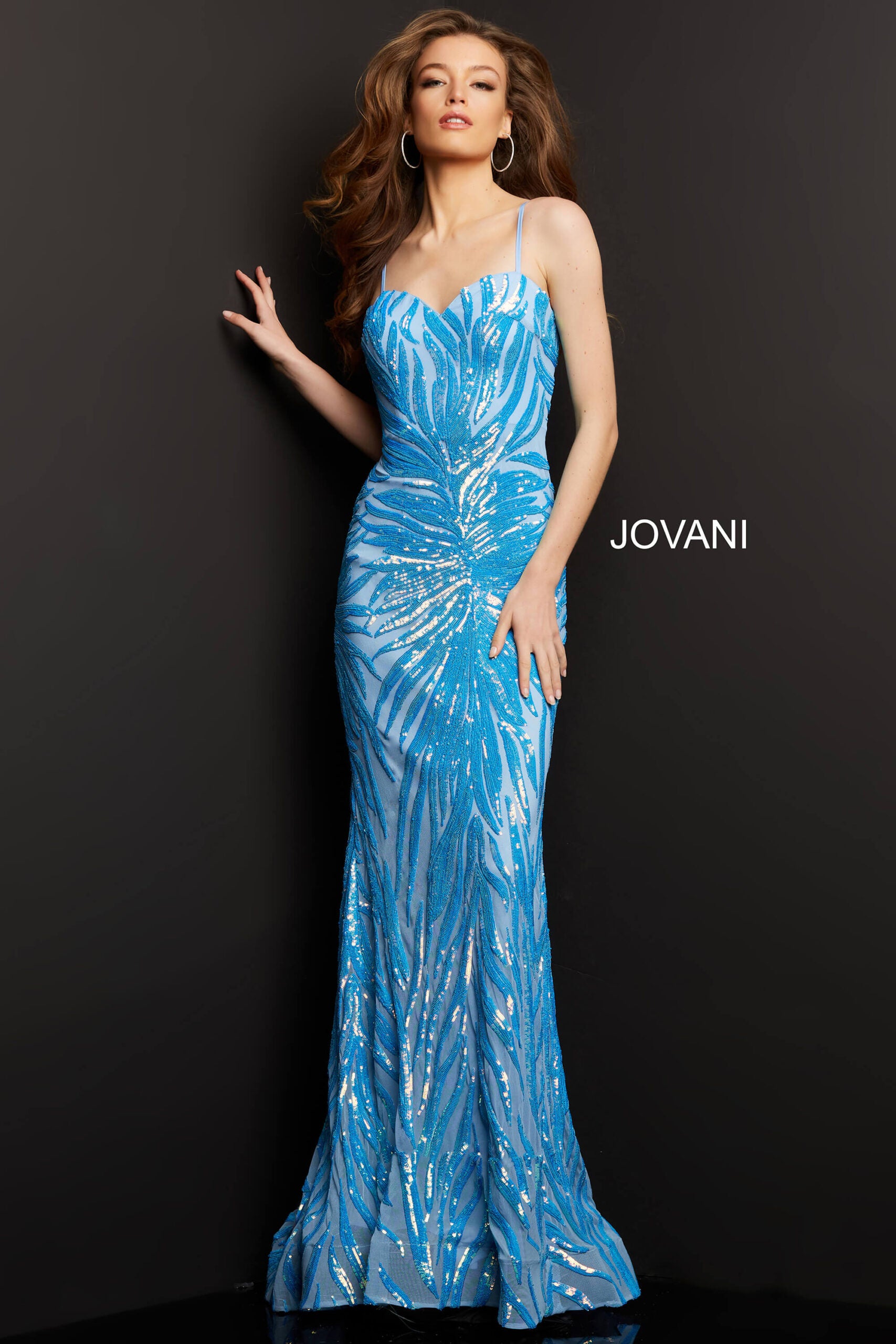 Embellished Tie Back Prom Dress By Jovani -08481B