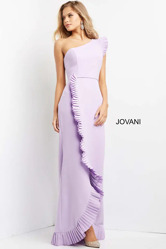 Jovani -08527 Asymmetrical Sheath Evening Dress