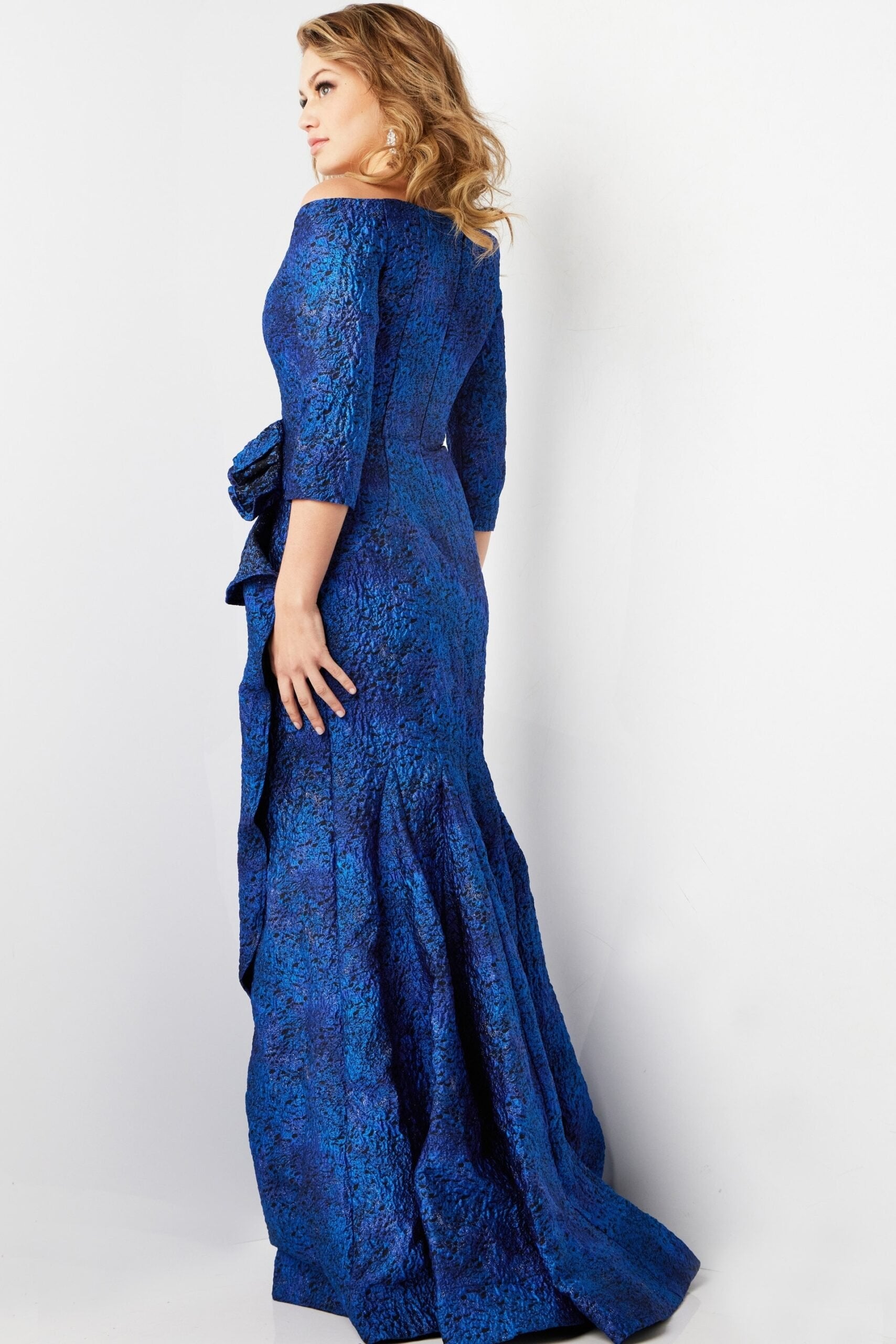 Jovani -09550B Straight-Across Mermaid Evening Gown