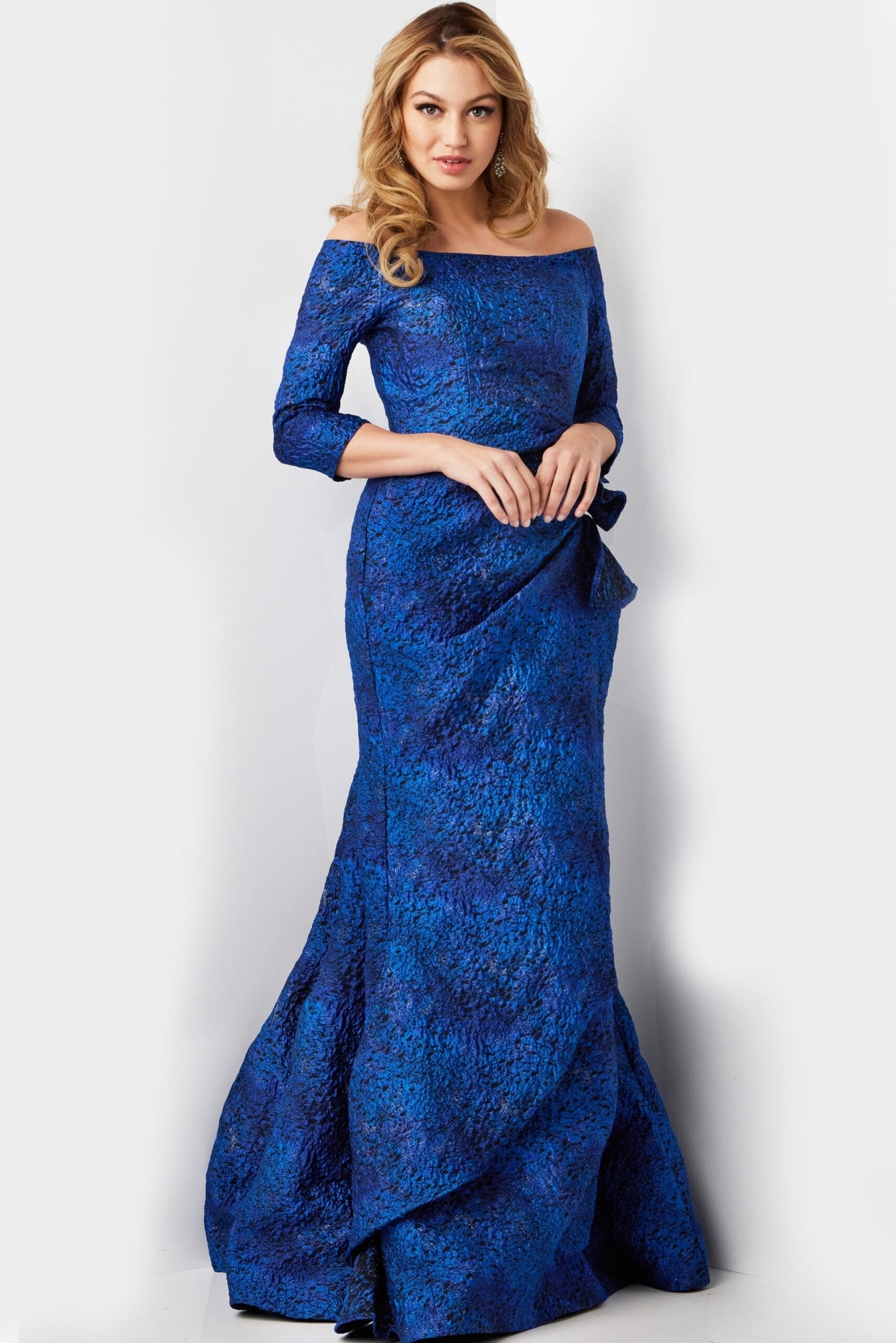 Jovani -09550B Straight-Across Mermaid Evening Gown