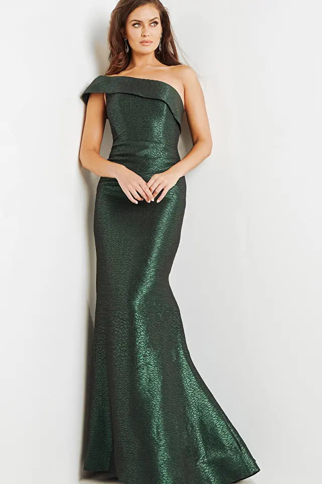 Jovani -09752 One Sleeve Asymmetrical Evening Dress