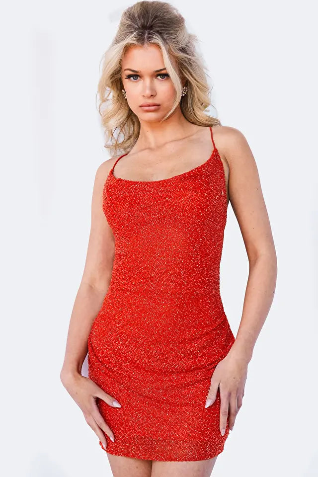 Jovani -09938 Fitted Cowl Neck Cocktail Dress