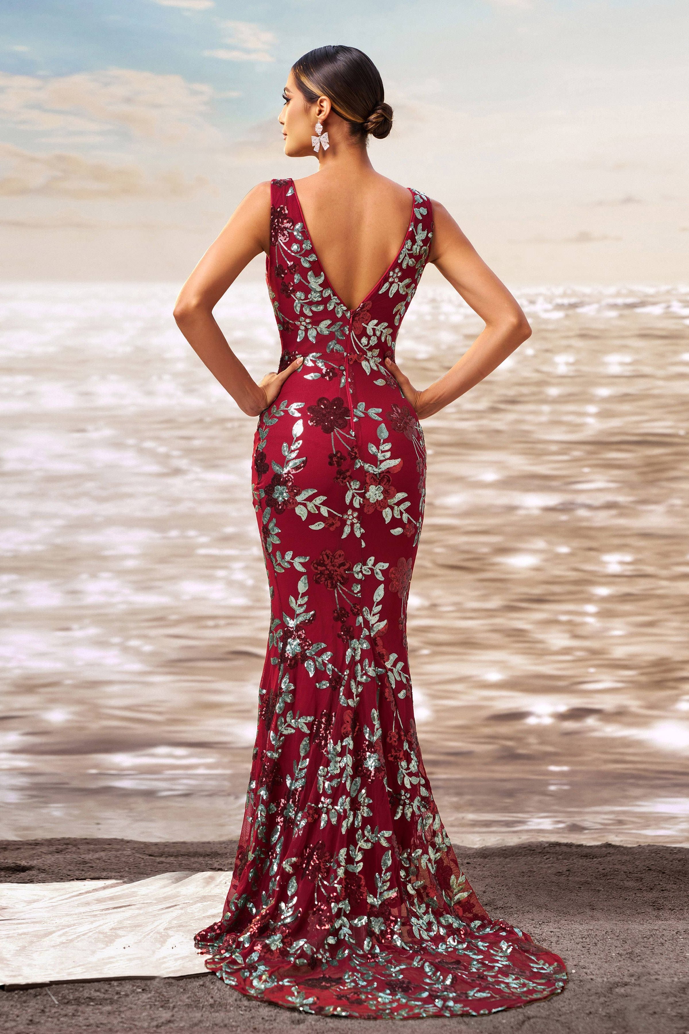 Azina -RJ10790 Floral Mermaid Long Prom Dress