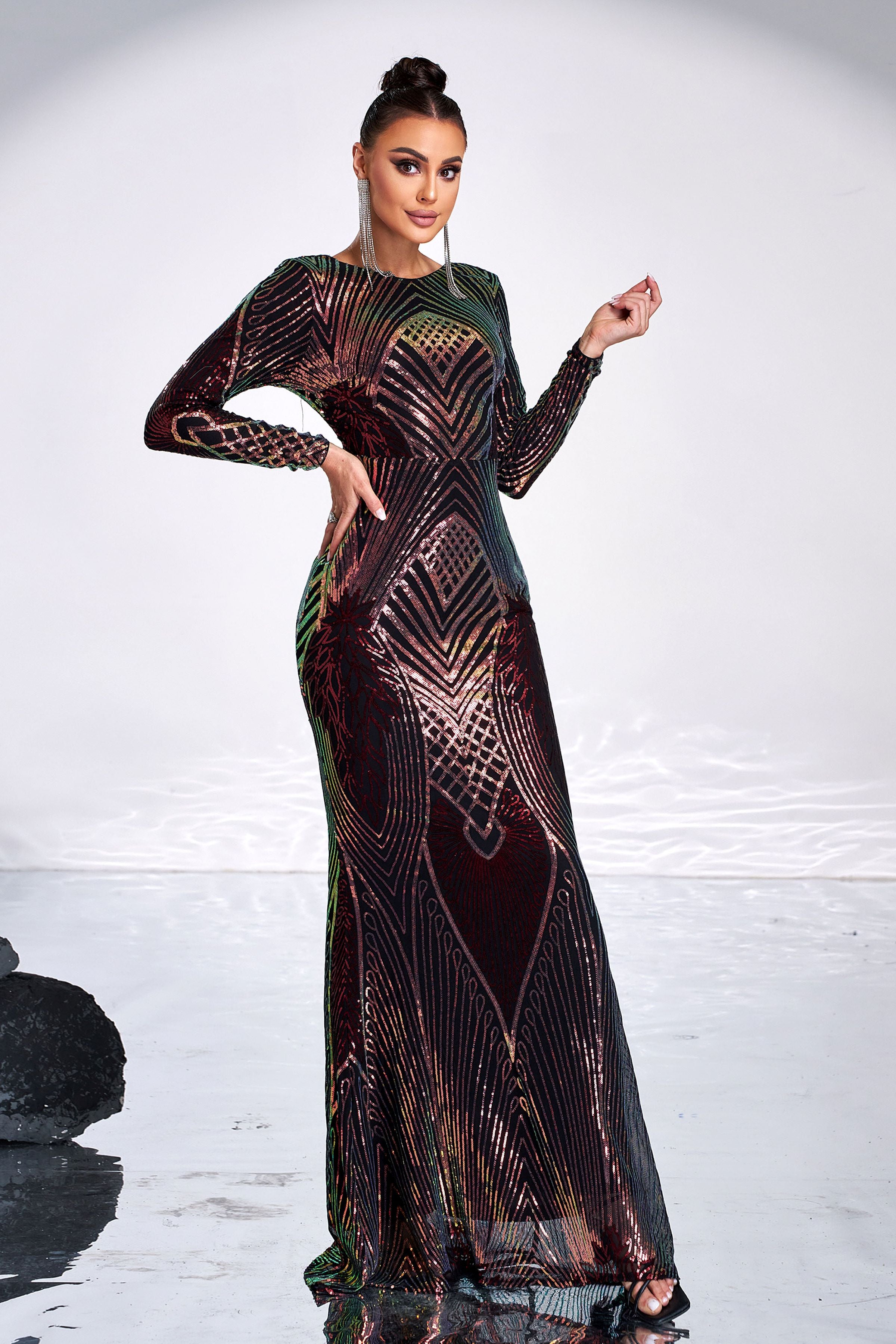 Azina -FT19747 Mermaid Hem Sequin Formal Dress