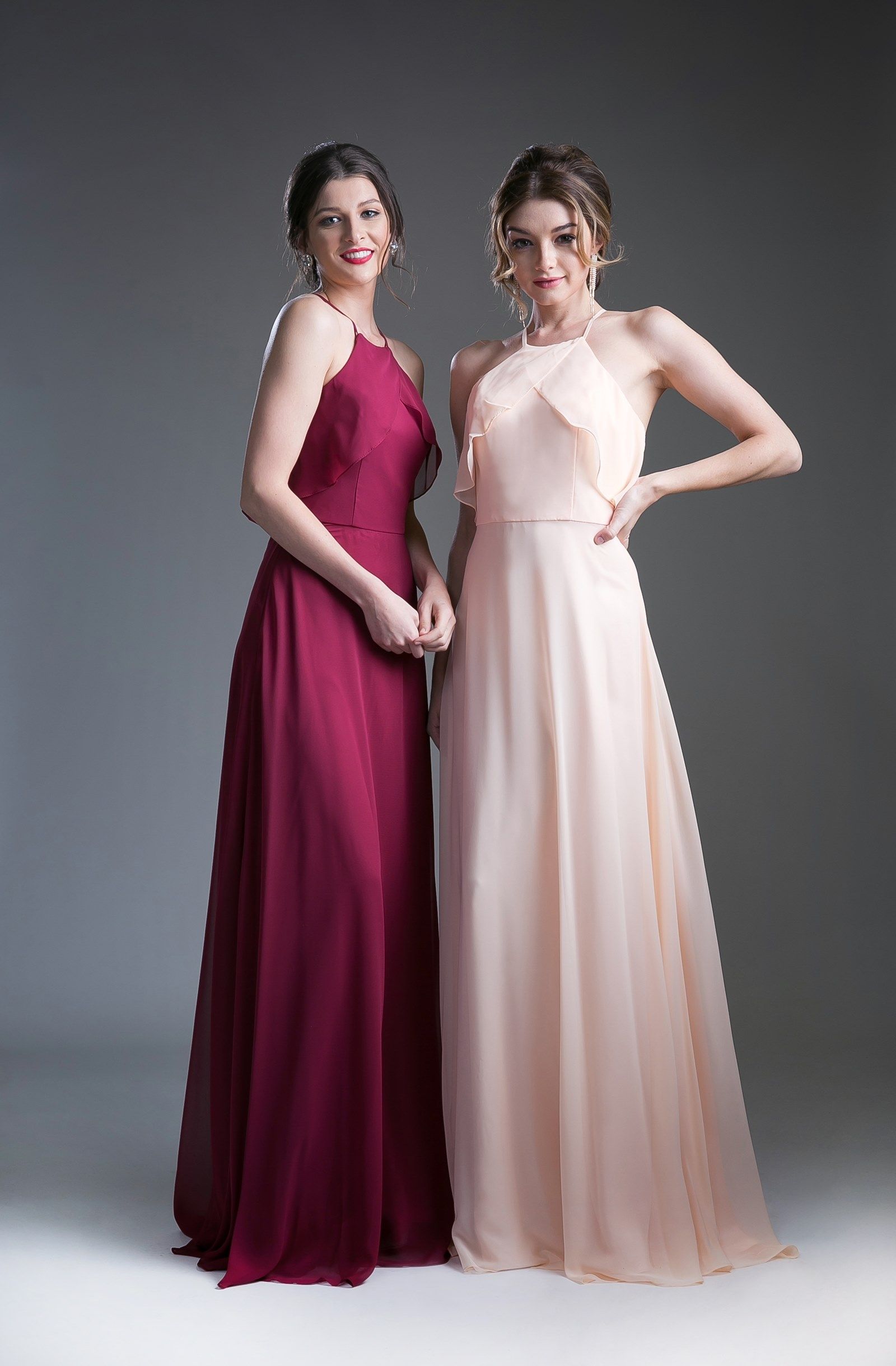 Cinderella Divine -13032 Strapped Halter A-line Dress
