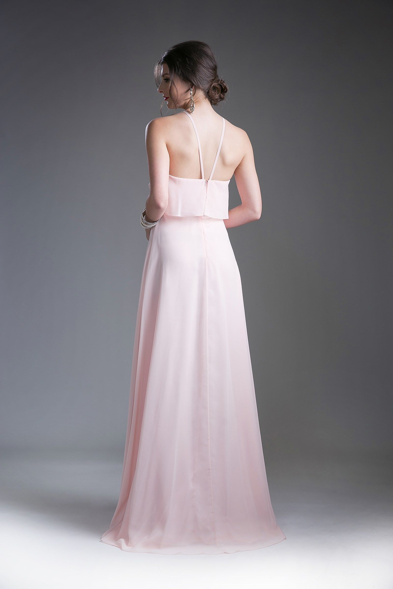 Cinderella Divine -13032 Strapped Halter A-line Dress