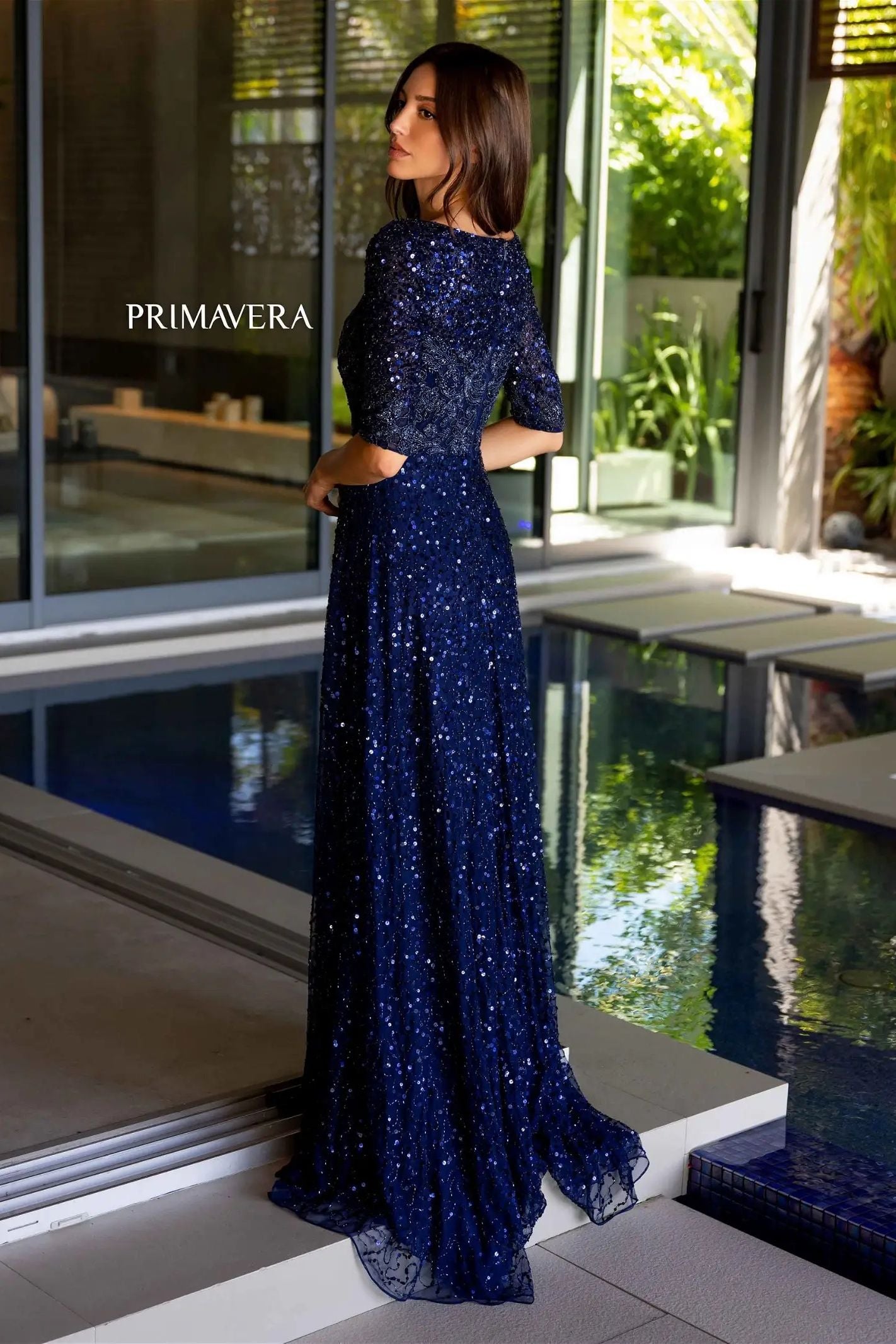 Primavera Couture -13115 Beaded Sequin A-Line Dress